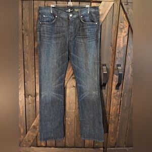 7 for all mankind, dark wash, bootcut jeans, size 36